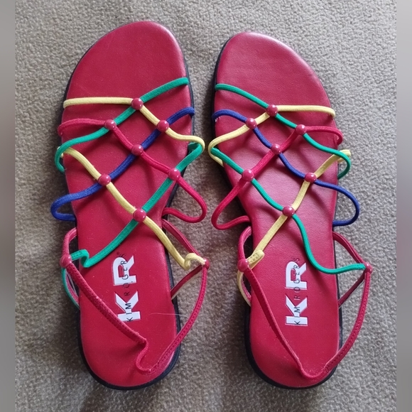 Vintage Kim Rogers Rainbow Rope Sandals - Picture 6 of 9